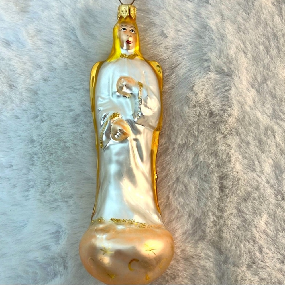 Christopher Radko Vintage Rare Silver Gold Moon & Stars Angel HTF EUC